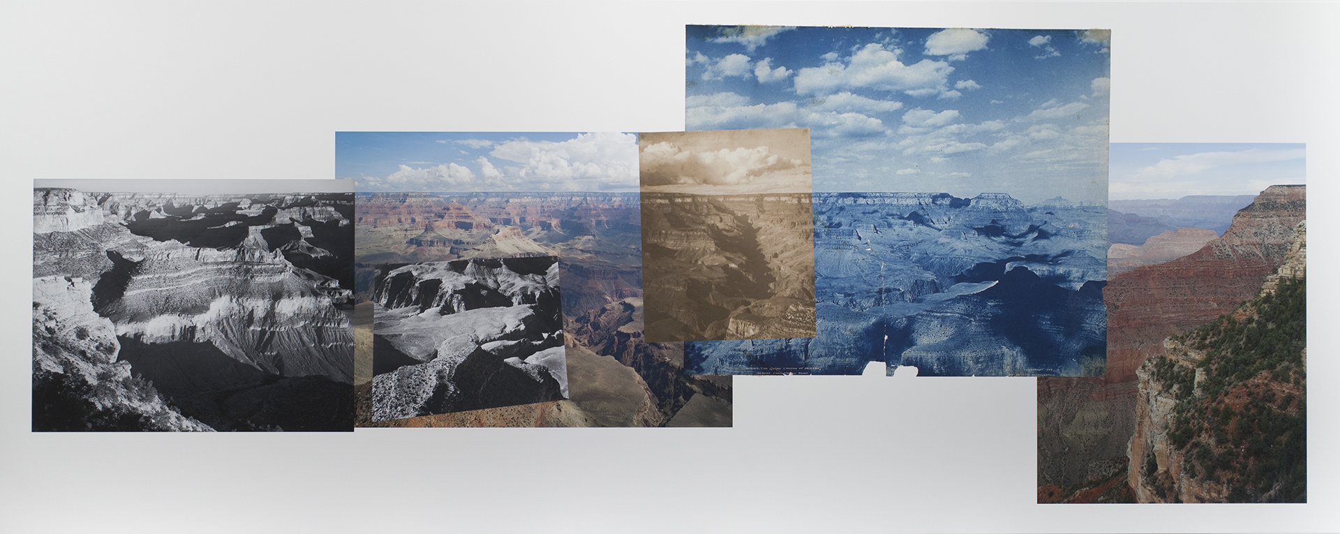 A panorama of the Grand Canyon with multiple photos stitched together