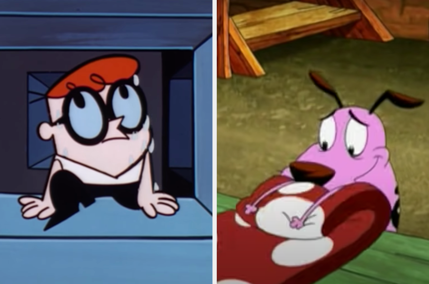 Stills from Dexter&#x27;s Laboratory and Courage the Cowardly Dog.