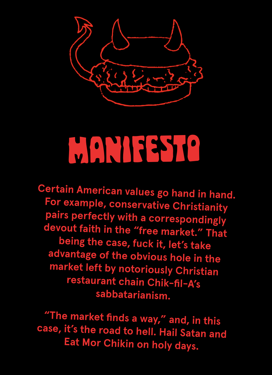 Manifesto: &quot;Certain American values to hand in hand, for example, conservative Christianity pairs perfectly with a correspondingly devout faith in the &#x27;free market&#x27;. ... Let&#x27;s take advantage of the hole in the market&quot;