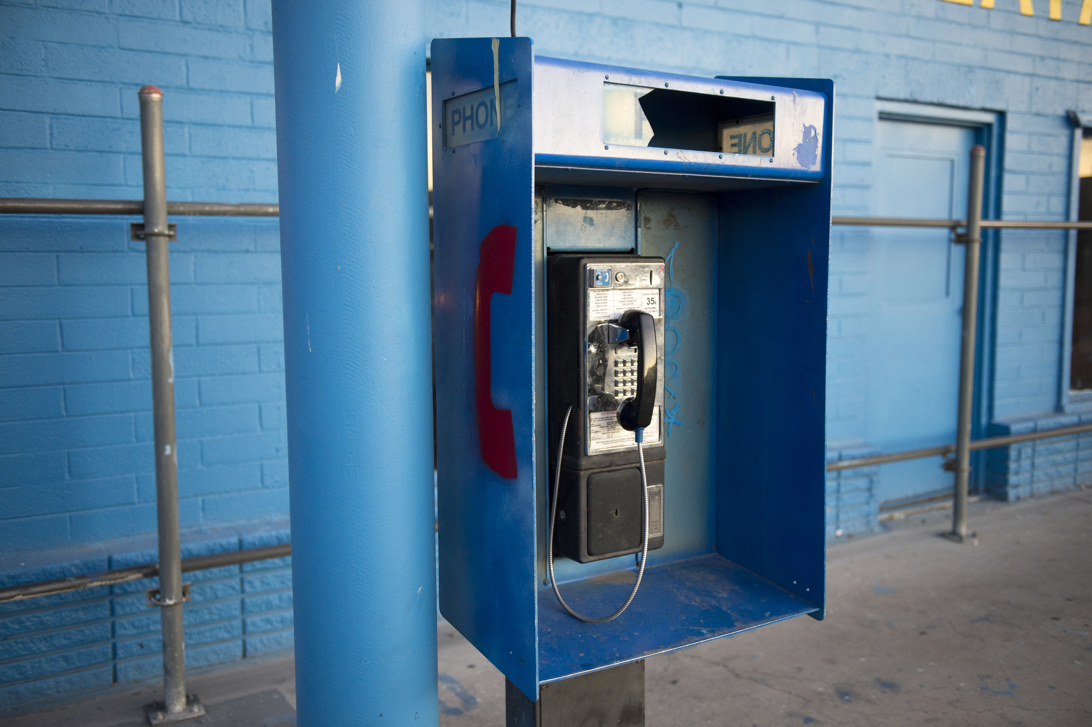 An old pay phone