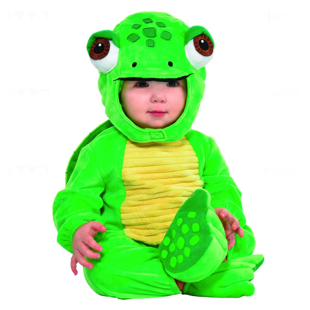 baby dressed in a turtle costume