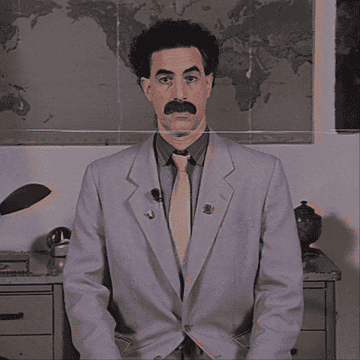 Borat giving the thumbs up