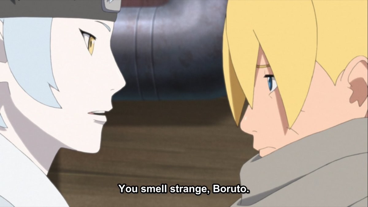 a character says &quot;you smell strange boruto&quot;
