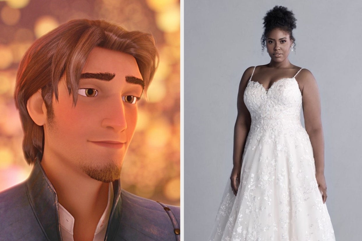 Flynn Ryder and Bride in floral gown