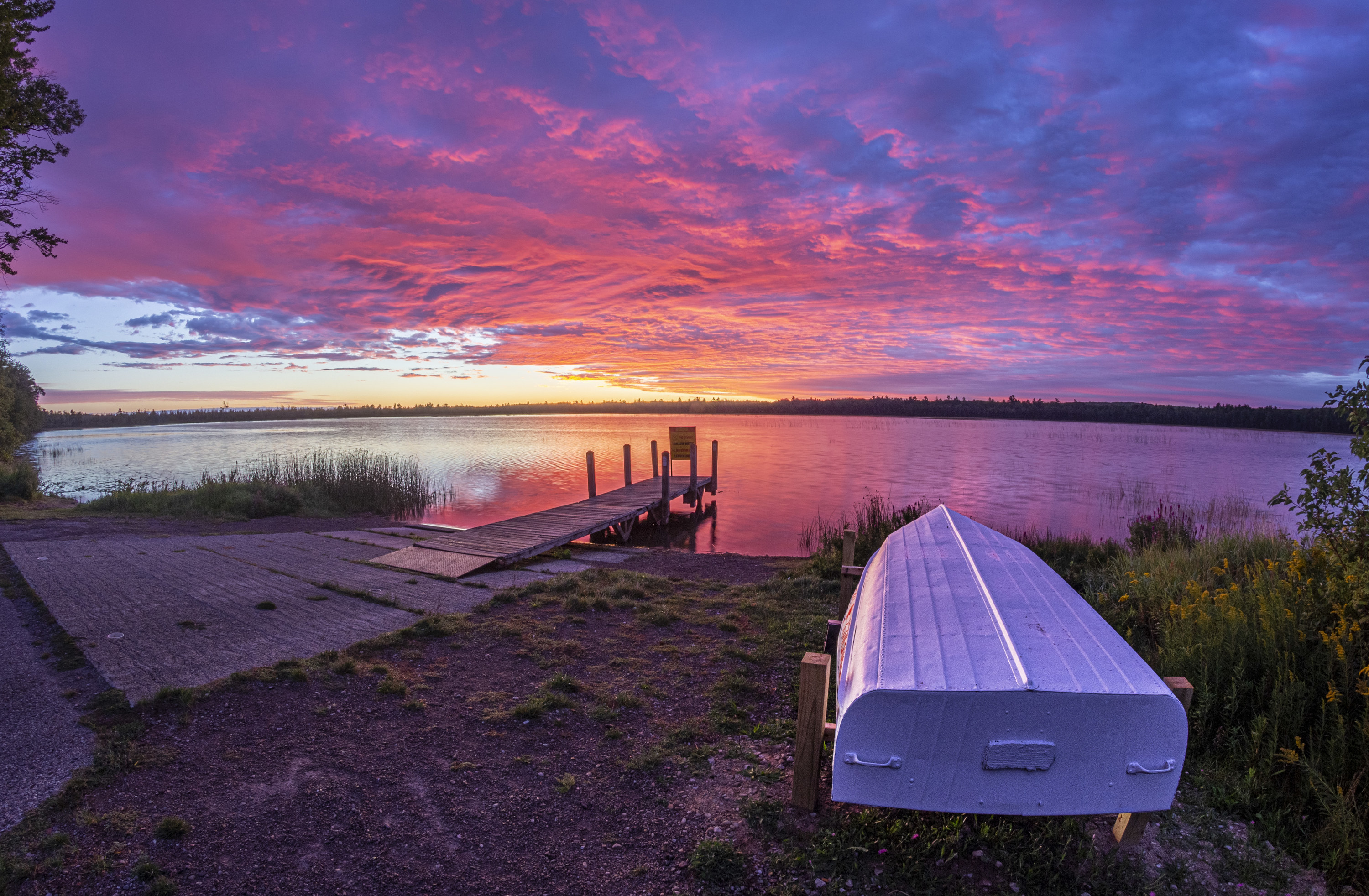 Michigan lake at sunset