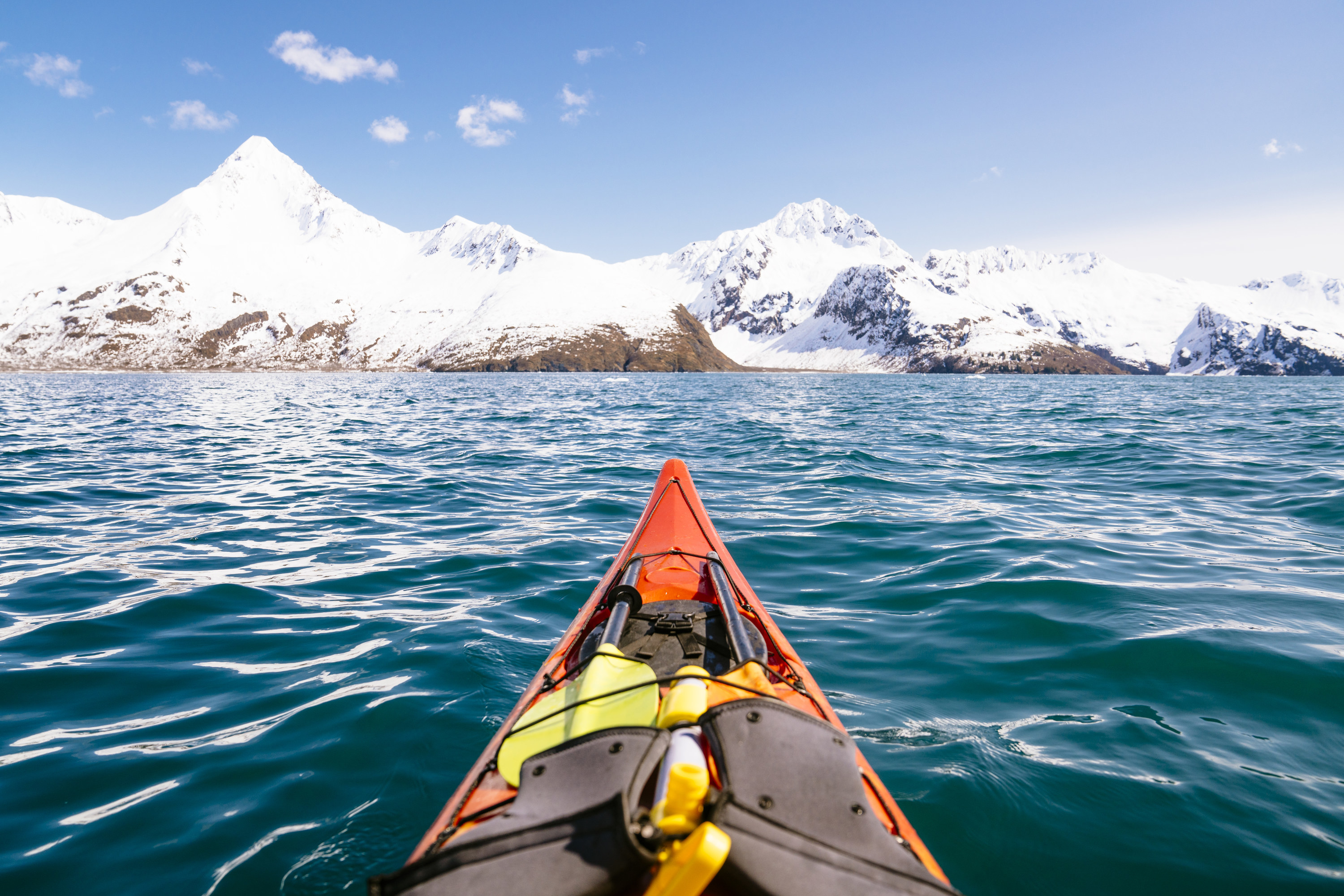Kayak on the water in Alaska