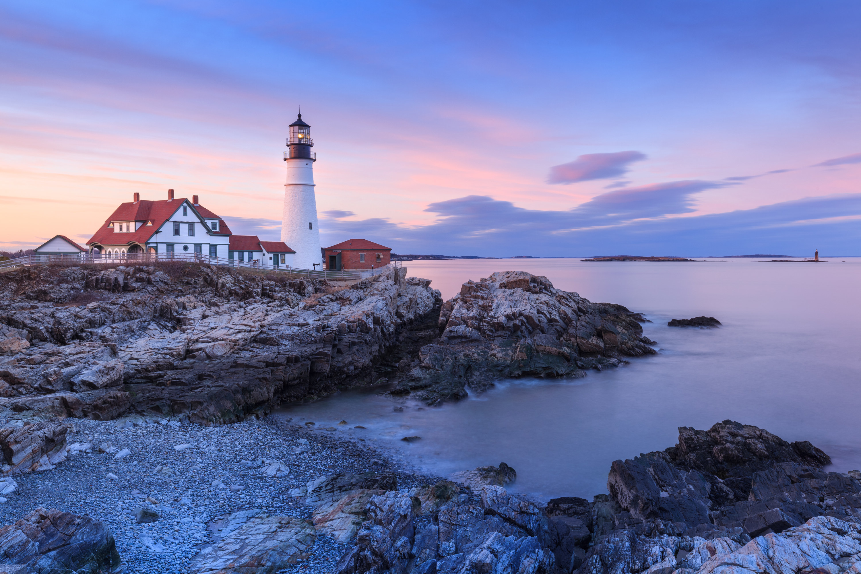 Lighthouse on the coast of Maine