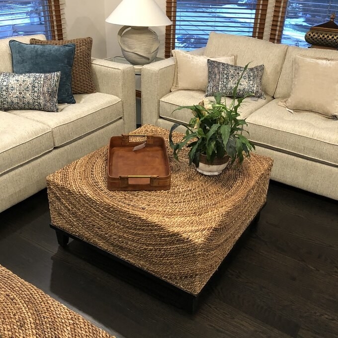 Review photo of the concentric handwoven abaca leaves coffee table