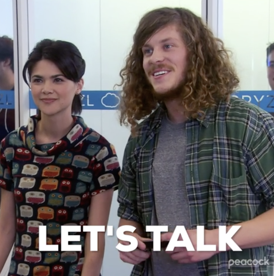 Blake Anderson in &quot;Parks and Rec&quot; saying, &quot;Let&#x27;s talk&quot;