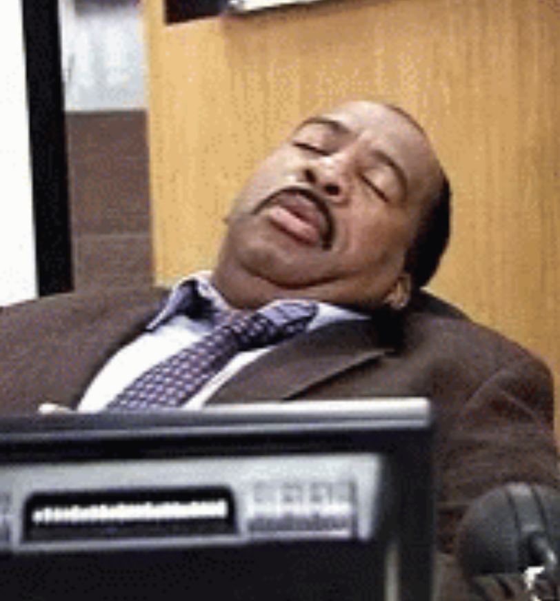 Stanley from &quot;The Office&quot; sleeping at his desk