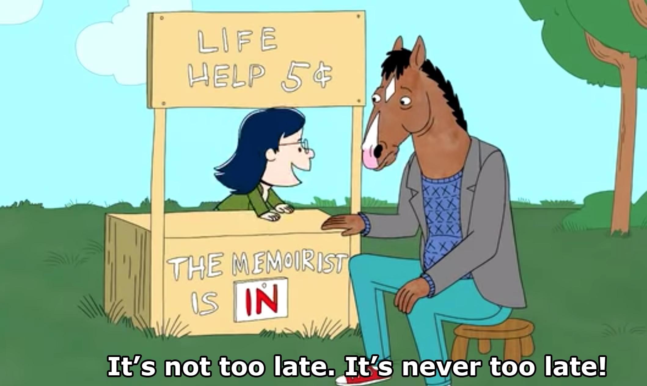 BoJack Horseman seeking help/therapy from a &quot;Peanuts&quot; parody of Lucy