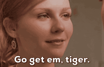 Kirsten Dunst says &quot;go get em, tiger&quot; in Spider-man