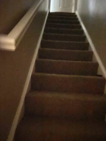 Reviewer photo of their stairs in the dark