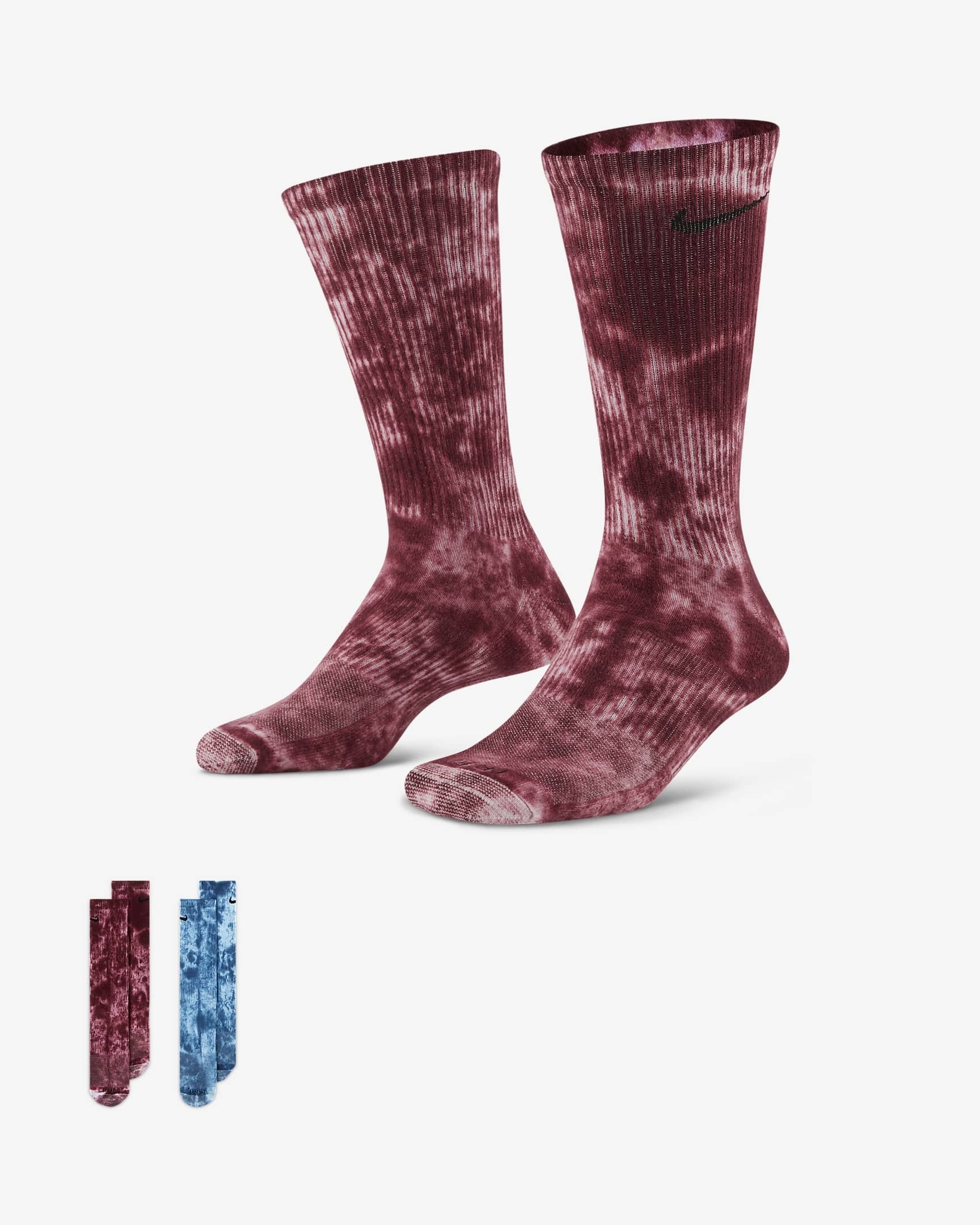 Red tie dye Nike socks