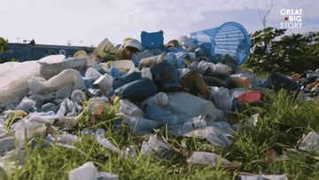 plastic accumulated at a dump