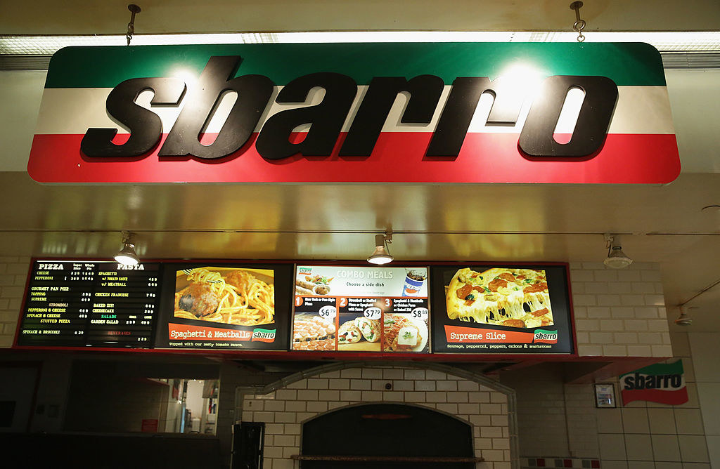 a Sbarro stand in a mall