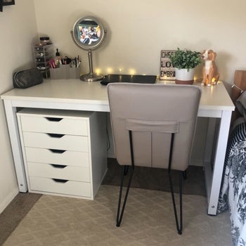 Reviewer image of white cabinet under desk