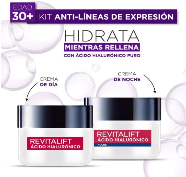 Producto en crema de L'Oreal Paris con ácido hialurónico