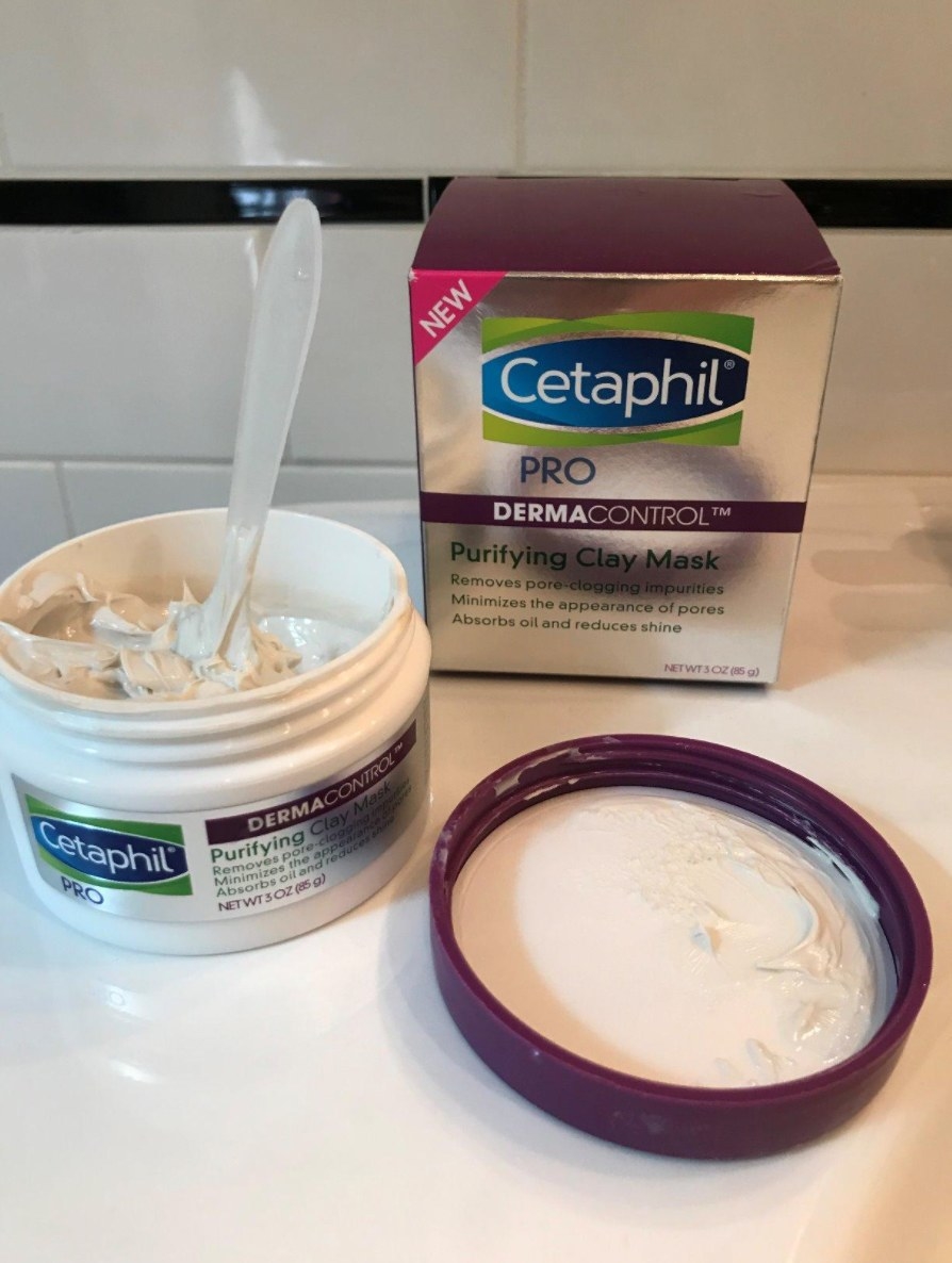 the Cetaphil clay mask being used by a reviewer