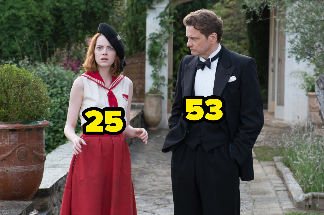 Emma Stone was 25 and Colin Firth was 53