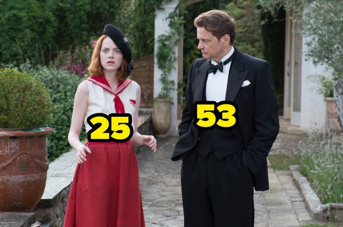 Emma Stone was 25 and Colin Firth was 53