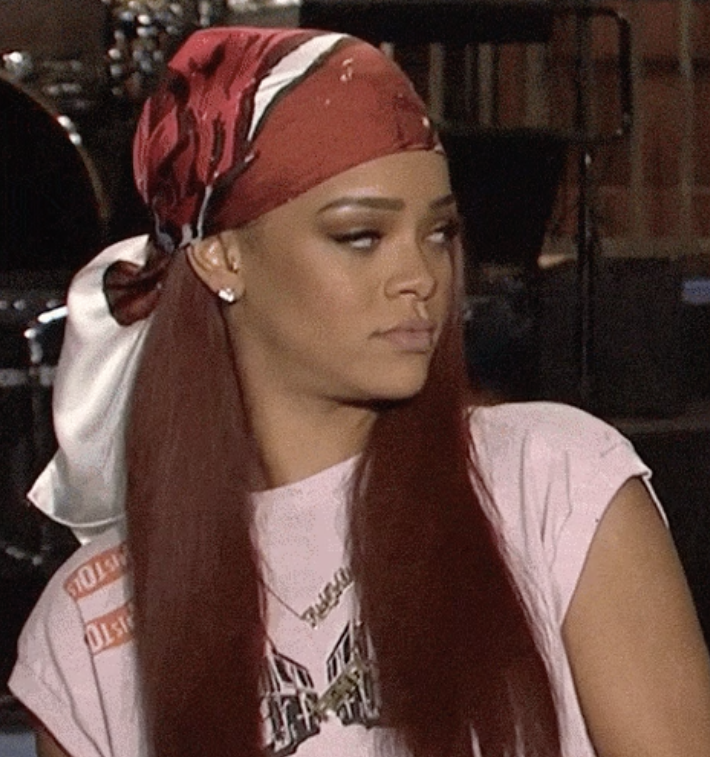 Rihanna giving an annoyed expression in an &quot;SNL&quot; promo