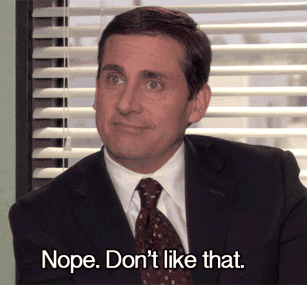 gif of michael scott from the office saying nope don&#x27;t like that