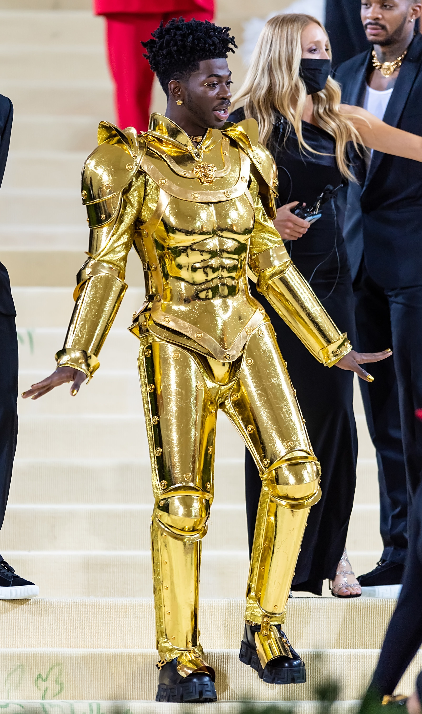 Lil Nas X at the 2021 Met Gala in suit of golden armor