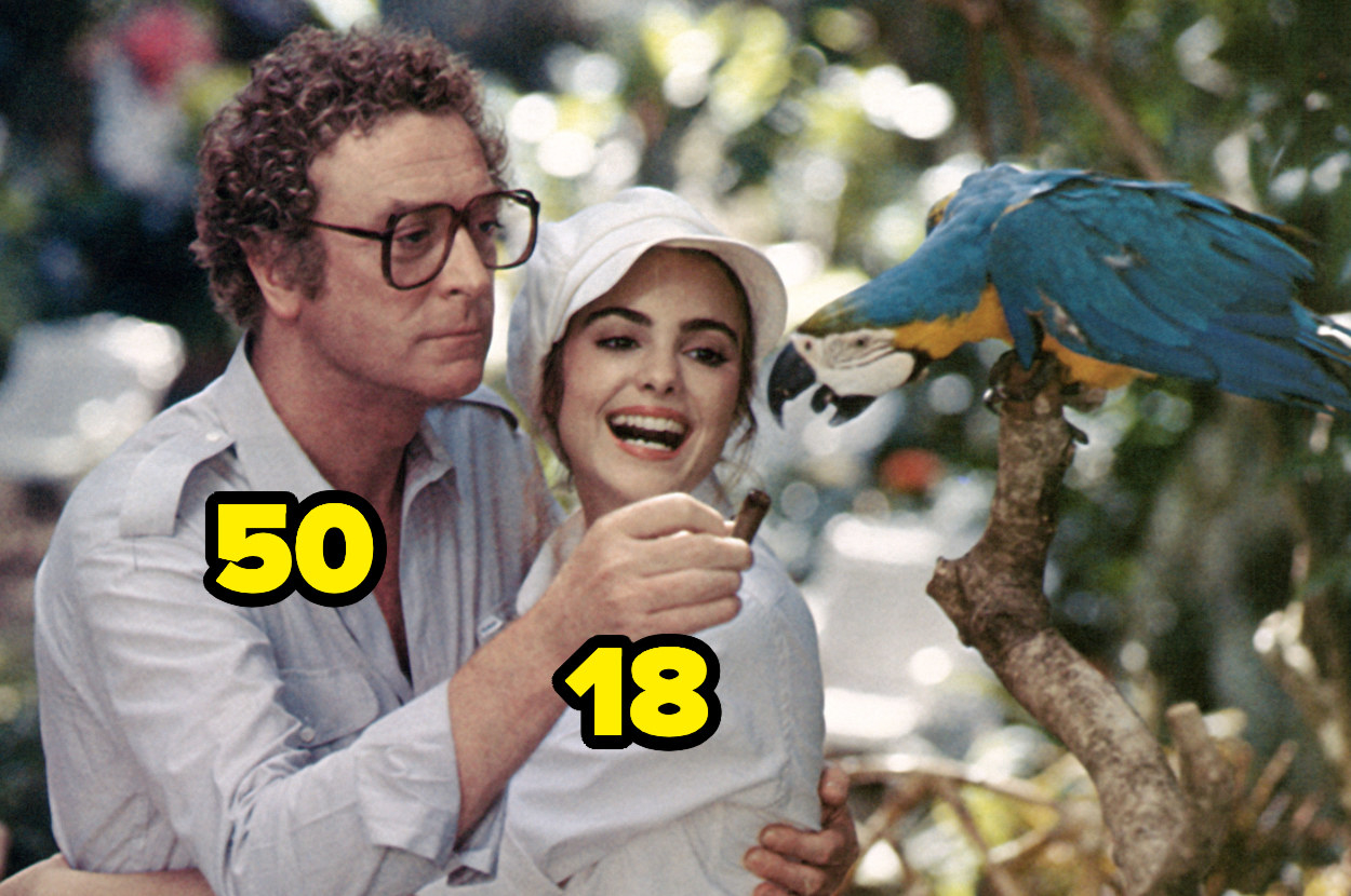 50-year-old Michael Caine with 18-year-old Michelle Johnson