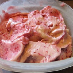 Frozen fruit turned into frozen treat