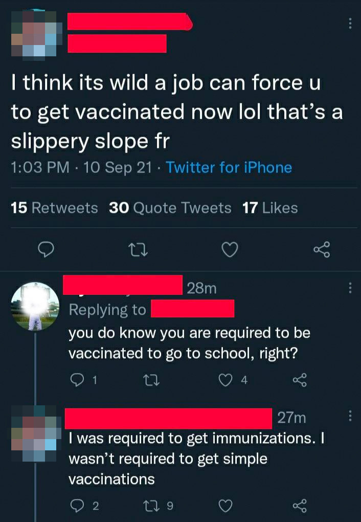 Person who says there&#x27;s a difference between vaccines and immunizations