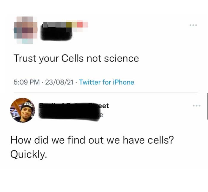 Person who says trust cells, not science