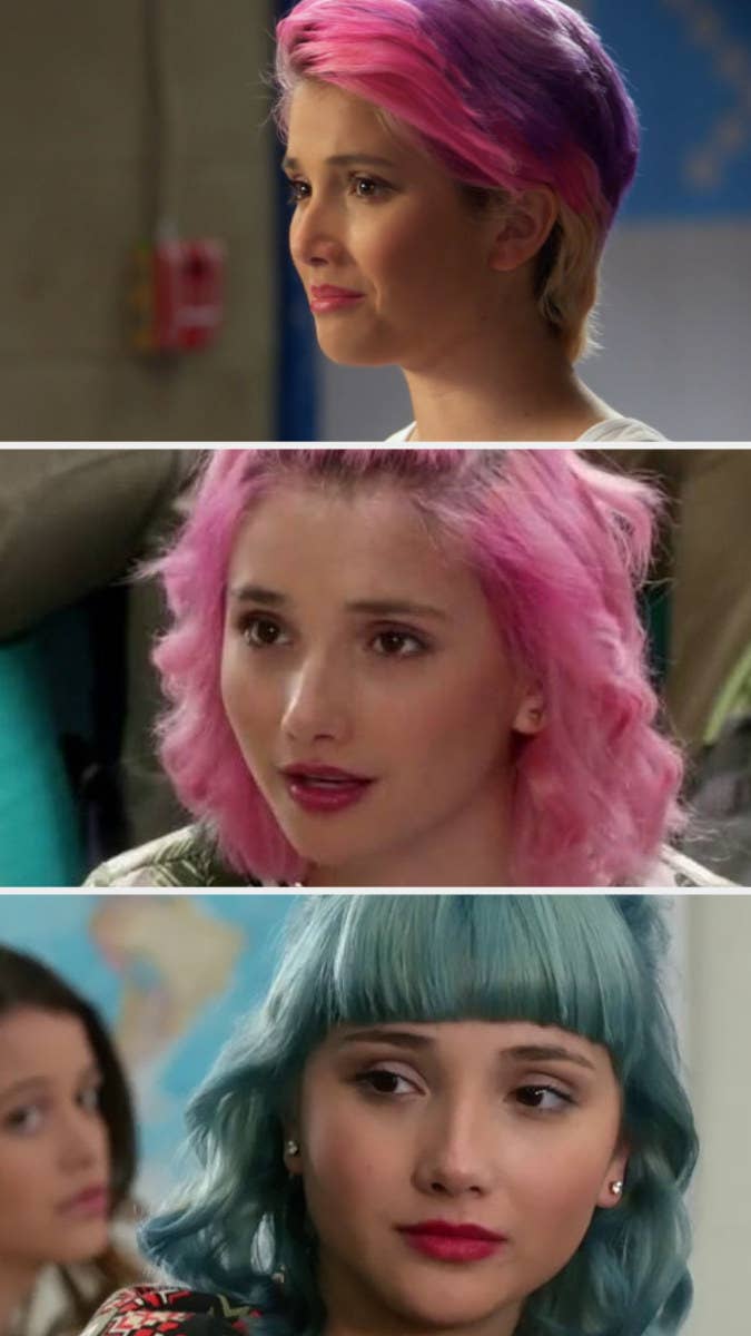 Lola pink and blue hairstyles throughout the seasons