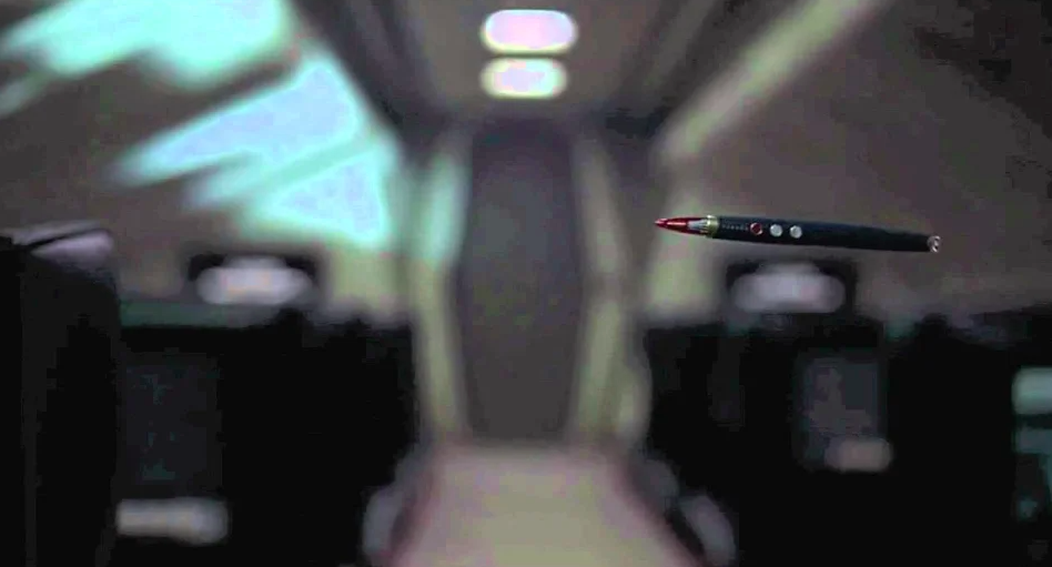 floating pen in a space odyssey