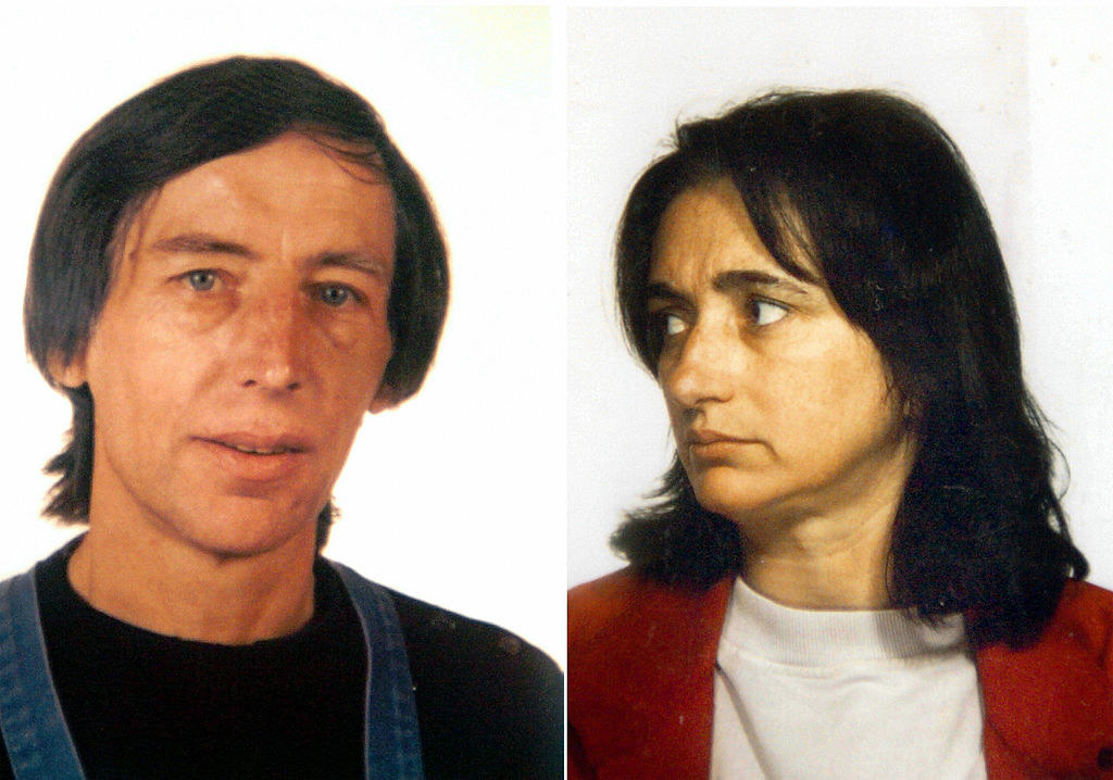 Mugshots of Monique Olivier and Michel Fourniret