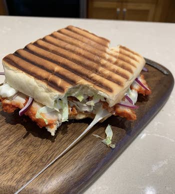 reviewer's sandwich made with the panini press