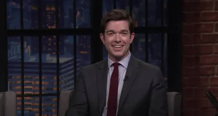 John Mulaney during his interview with Seth Meyers