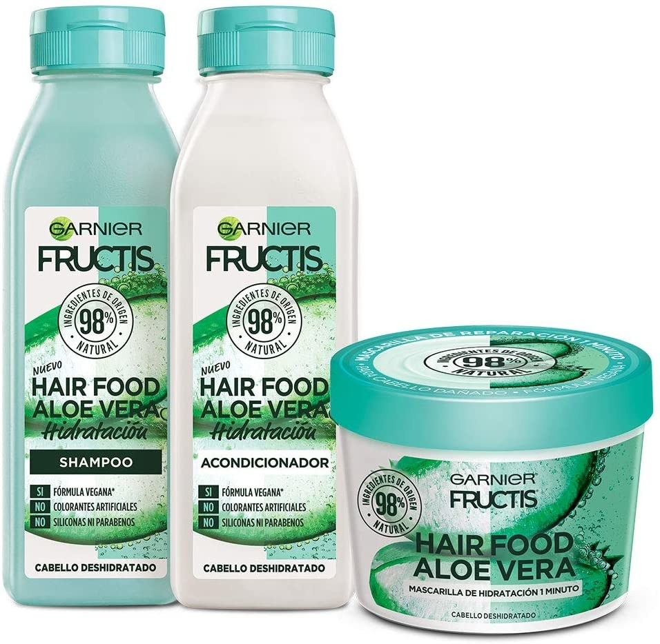 shampoo, acondicionador y mascarilla de alo vera