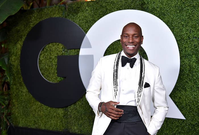 Tyrese Gibson attends the GQ 20th Anniversary Men Of The Year Party in a tuxedo