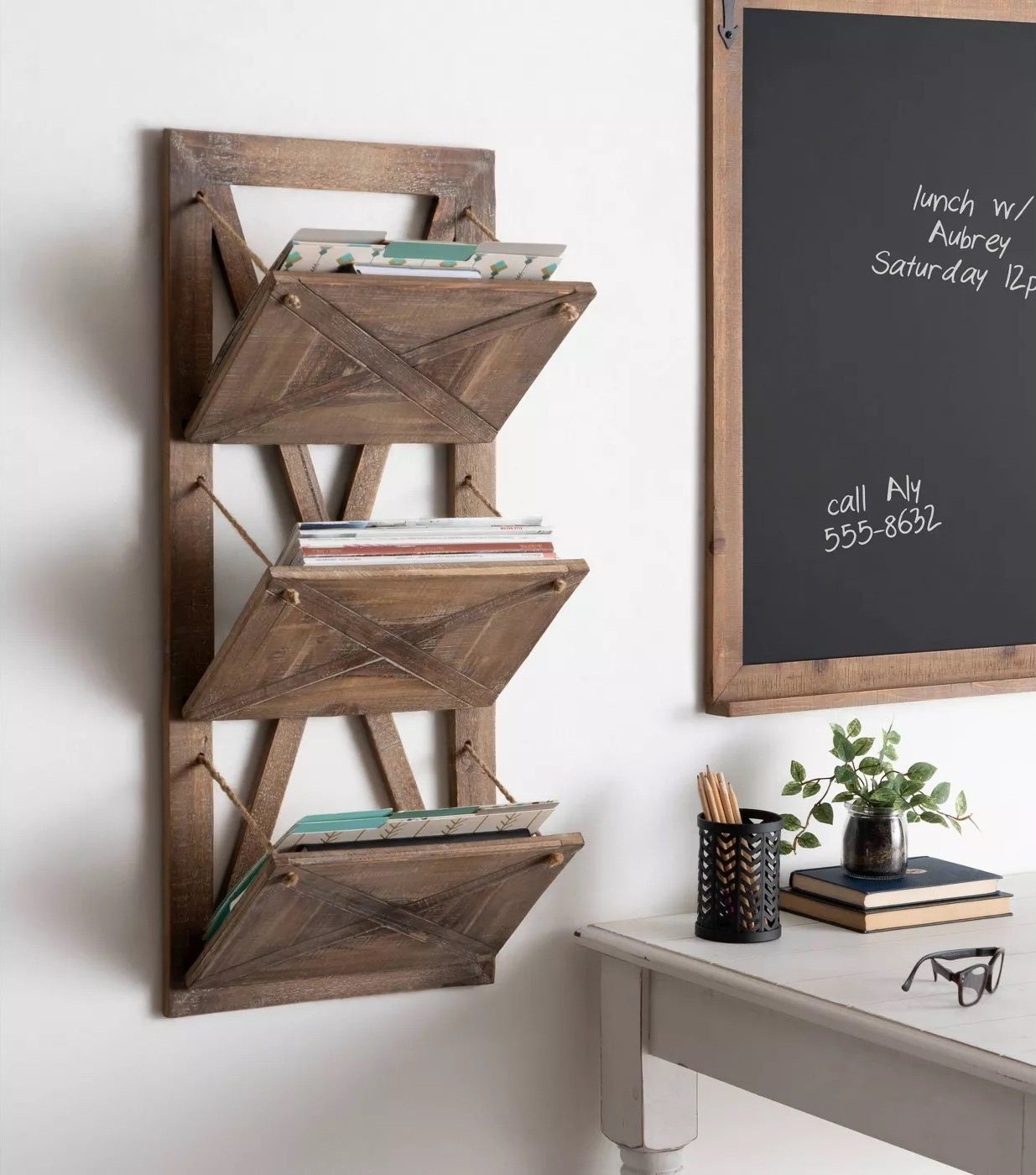 The wall file folder hanging in an office