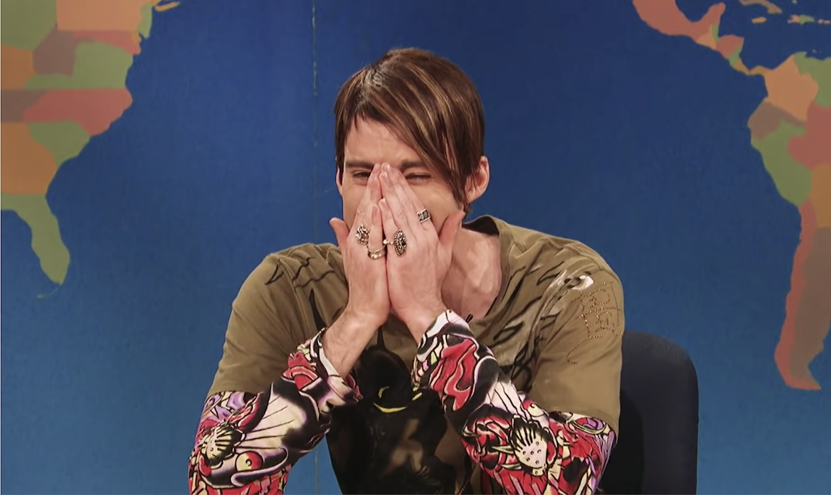 Stefon breaking during a sketch