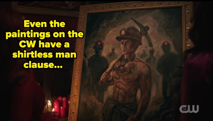 Portrait of archie with caption about the CW's shirtless men clause