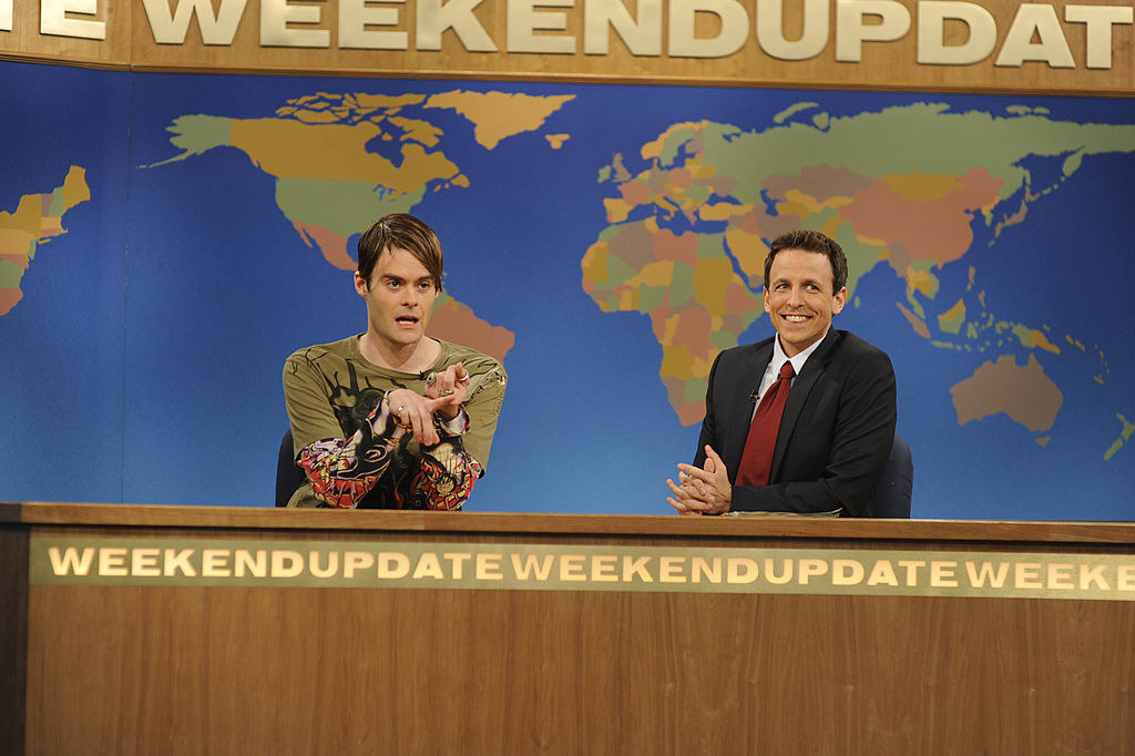 Stefon and Seth Meyers at Weekend Update