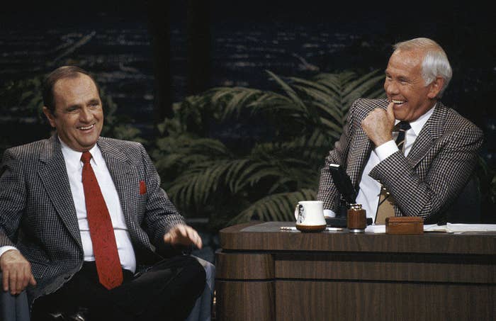 Johnny Carson interviewing a guest