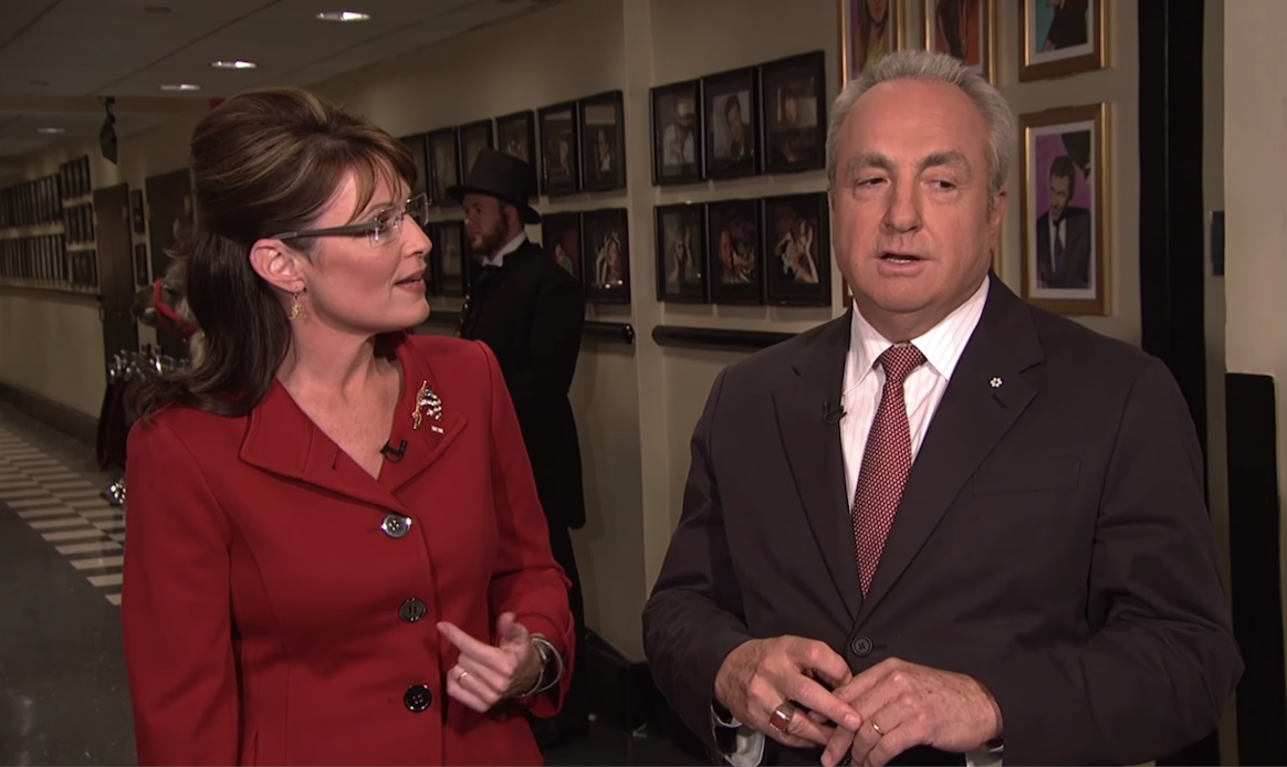 The real Sarah Palin with Lorne Michaels