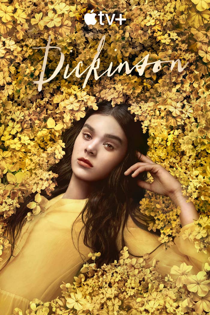 Promo photo for Dickinson featuring Emily lying among flowers