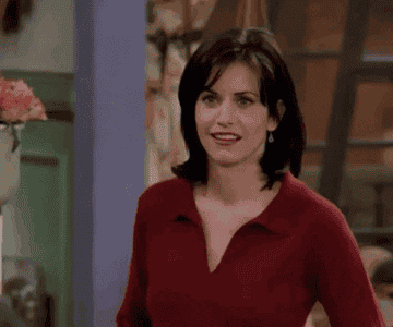 Monica from &quot;Friends&quot; rolling her eyes.