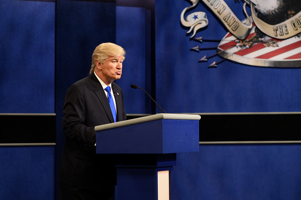 Alec Baldwin as Trump during a debate sketch