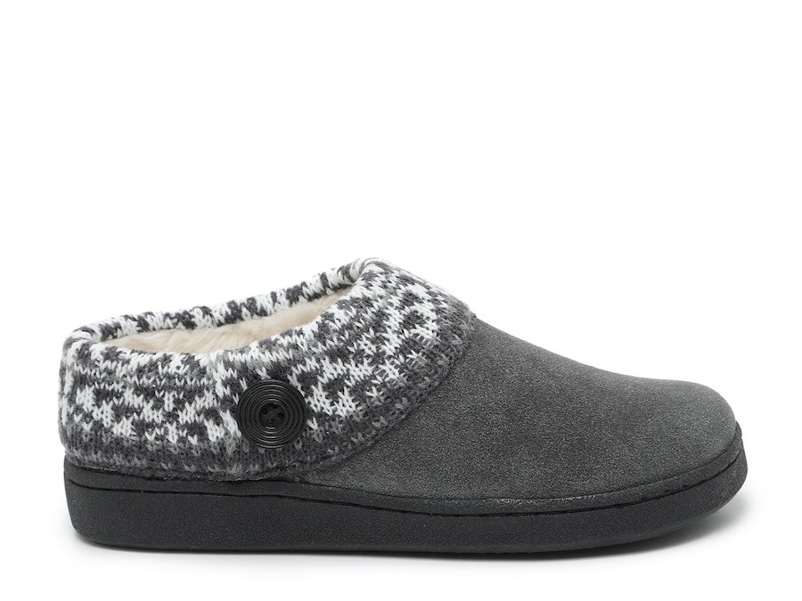 Fur-lined gray slippers