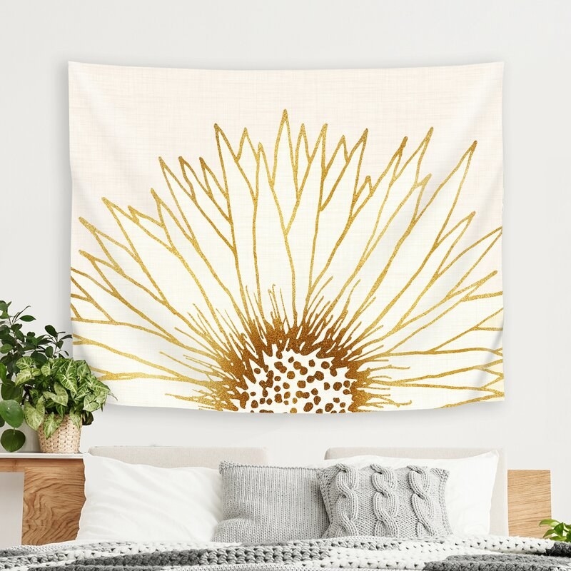the east urban microfiber modern tropical tapestry hanging above a bed